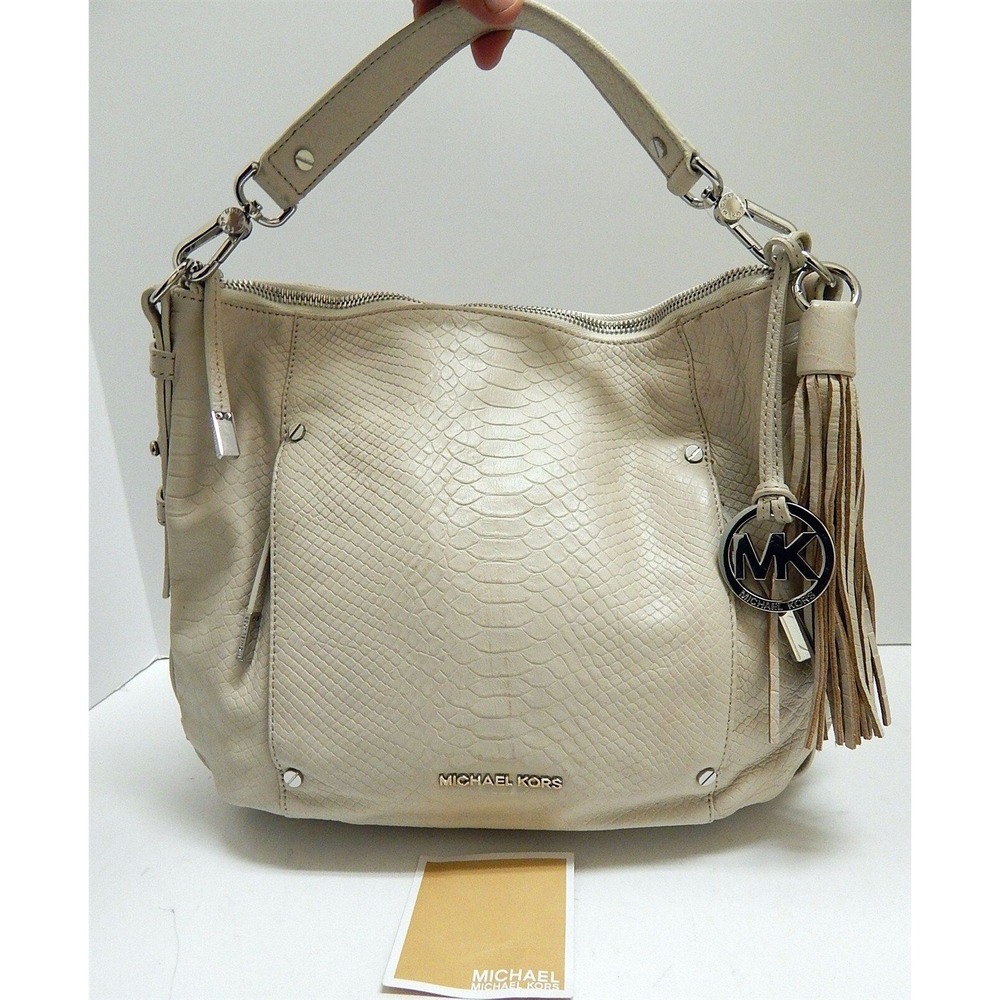 Michael Kors Vanilla Leather Convertible Crossbody Shoulder Bag